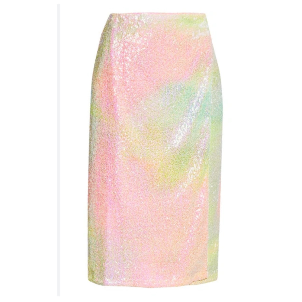 NEW~ Stine Goya Rainbow Arwen Fully Sequined Wrap Midi Skirt S $460 - Picture 6 of 9